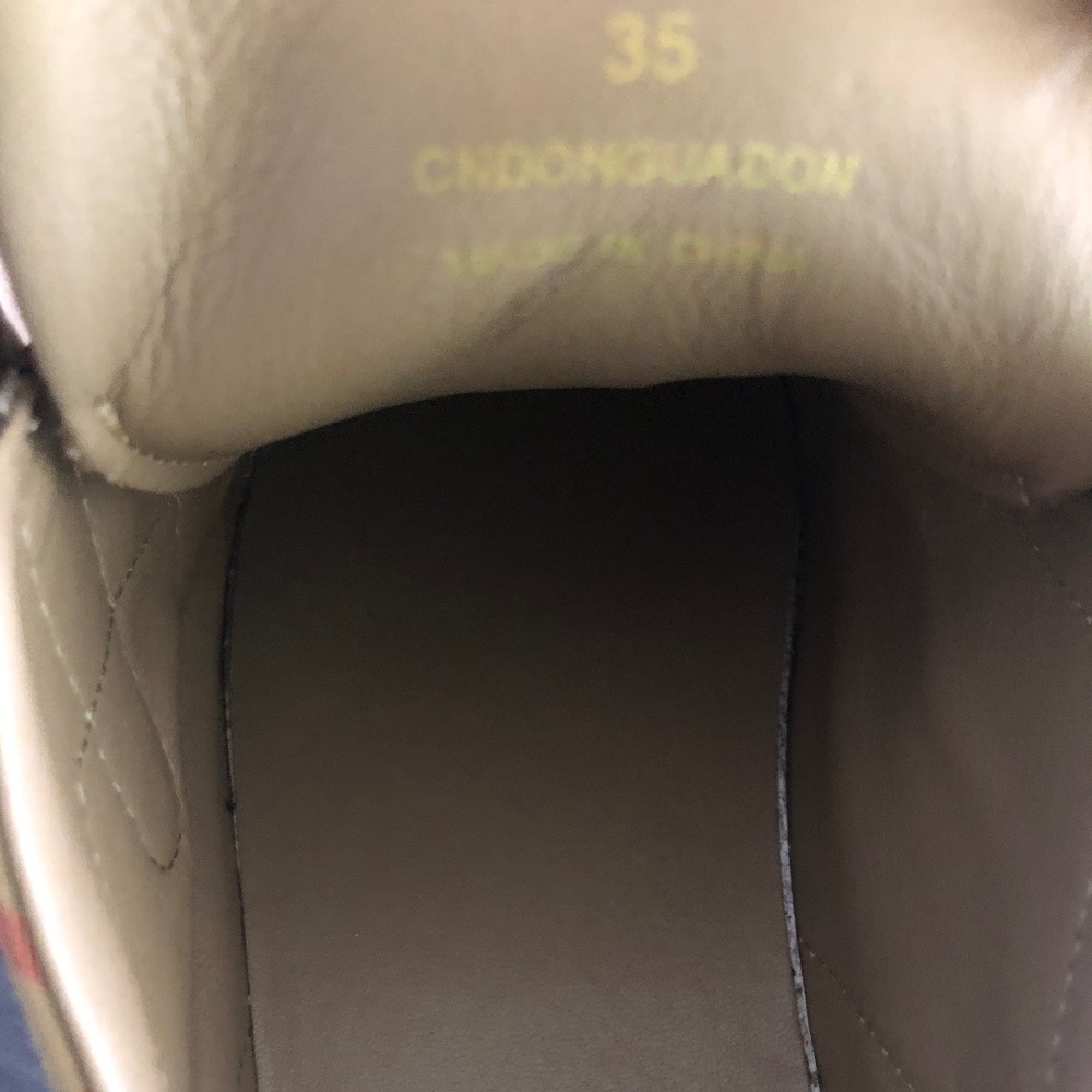 Burberry Tan Nova Check Velcro Strap Low Top Sneakers Black Toe Cap COA Size 35 - Picture 10 of 10